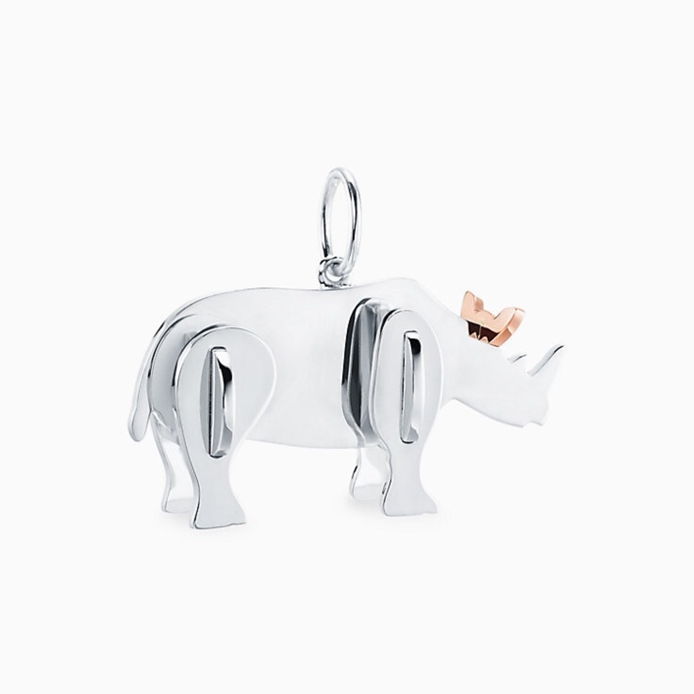 Tiffany & Co. Rhino Charm Pendant silver & gold